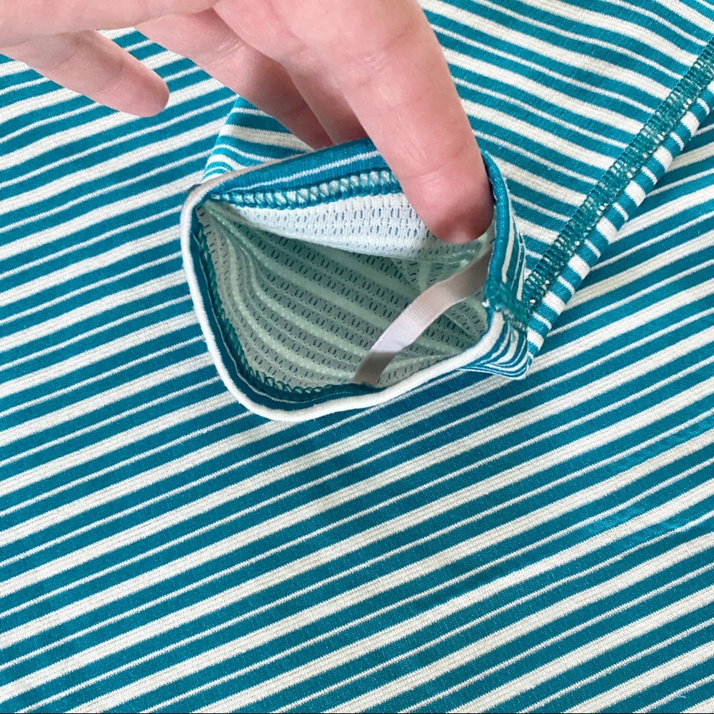 Patagonia Teal Striped Capilene 3 Women's Top - Picture 3 of 8